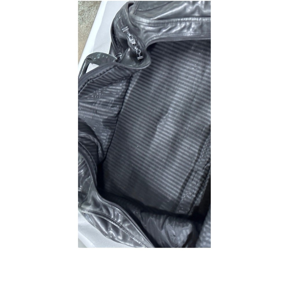 Tumi Black Genuine Leather Duffel Bag Weekender Travel Gym Bag‎ Large Pocket